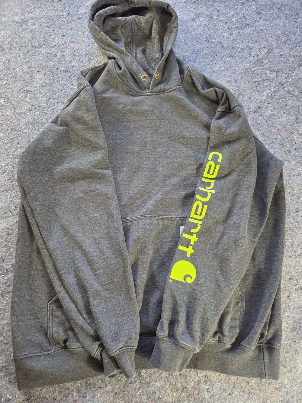 Carhartt K288 Hoodie Mens Large Gray Neon Logo Original Fit